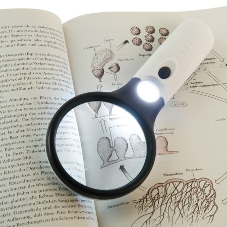 Lupa for reading with two lenses 6902, 3x, d = 75 mm, 20x, d = 22 mm, LED backlight-1
