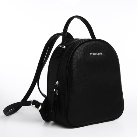 Women's backpack city, Textura, black color