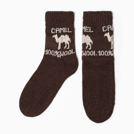 Woolen socks, brown color, size 27-29
