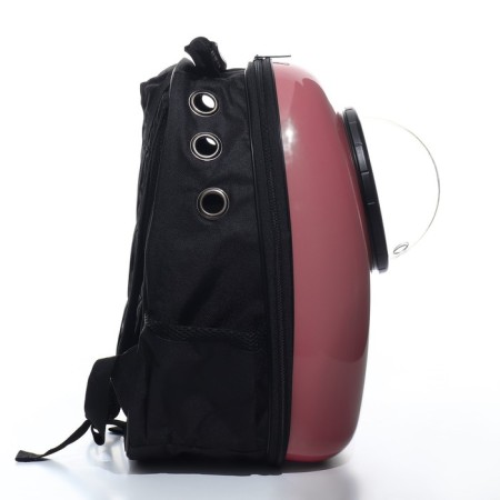 A backpack for carrying animals with a viewing window, 32 x 25 x 42 cm, pink-7
