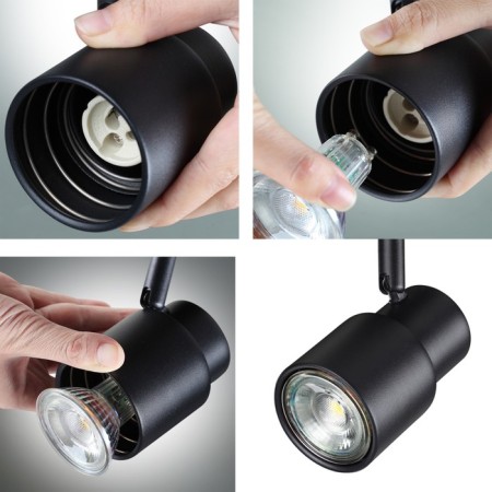 Trick lamp for a single -phase two -core (universal) novotech busbar. Molo, 50W, GU10, 155x95x81 mm, black color-5