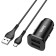 Hoco NZ4, 24 W, 2 USB-2.4 A, MicroUSB 1 m, black car, black