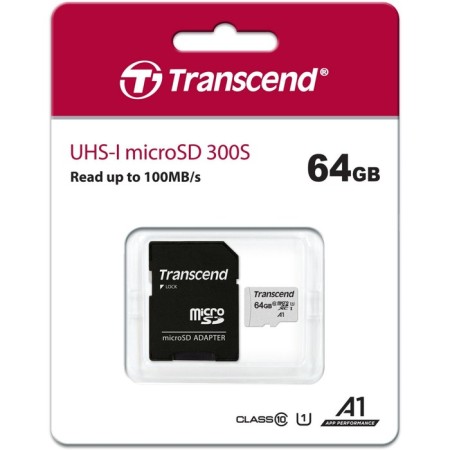Карта памяти microSDXC 64GB Transcend TS64GUSD300S-A + adapter-1