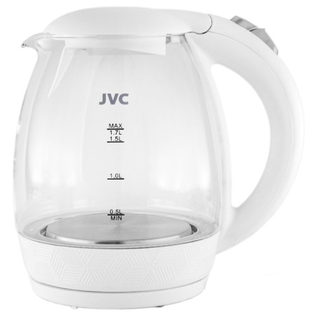 Electric kettle JVC JK-KE1514, glass, 2200 watts, 1.7 l, white