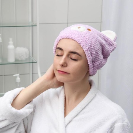 Cup for drying the hair of the Dolyan "Bear", microfiber, color mix