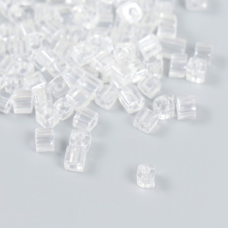 Glass beads 6/0 "Cube. Transparent" 10 g