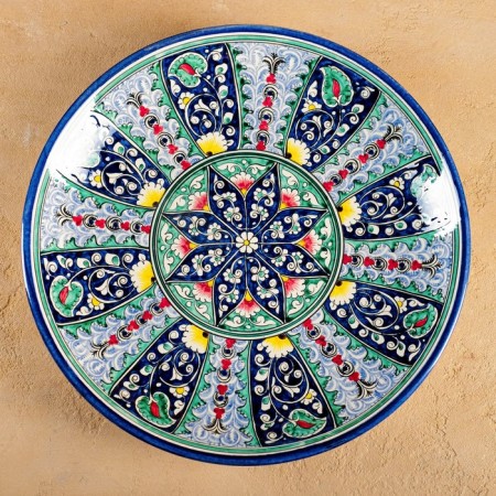 Largan Rishtan ceramics "Flowers", 33 cm, blue-5