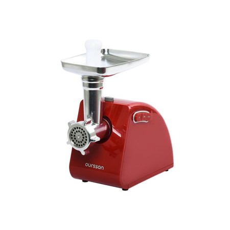 Electric meat grinder Oursson MG5530/RD, 500 watts, 1.6 kg/h, reverse, red