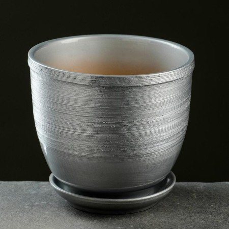 Flower pot "silver" with a tray, 8l
