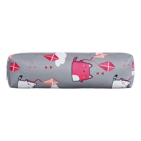 School Penal on the zipper Calligrata "cats", gray-1