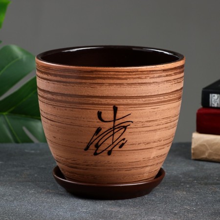 Set of pots "Vostok" 0.4; 1; 2.5; 5 l., Brown-2