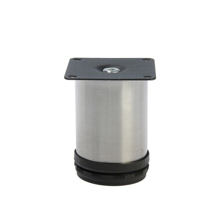 Furniture support, adjustable, d = 50 mm, h = 80 mm, color is satin nickel