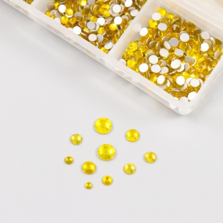 Decor for creativity Glass "Rhinest. Yellow" d = 2-4.8 mm nr 1188 pcs 6x8x1.5 cm-2