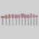 Corundum cutters for manicure in a plastic organizer, 12 pcs