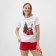 Female home set (T -shirt, shorts), white/red color, size 52