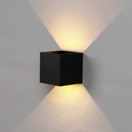Facade lamp "Cube", FSD-063, 6 W, 3000K, Regulation. Ray, IP65, 220 V, plastic, black 100842-1