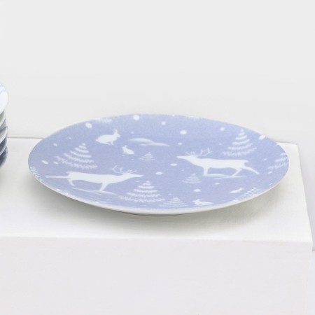 A set of porcelain plates "Winter Forest", 6 objects, d = 20 cm, mix-1