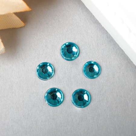 Decor for creativity plastic "Rhinestones Round. Blue" (set of 200 pcs) 0.5x0.5 cm-1