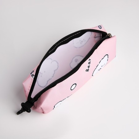 School backpack from textiles on lightning, 3 pockets, pencil case, pink color-9
