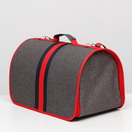 Bag - Animal Carrow, Frame, Folding, 46 x 28.5 x 26 cm, red -gray-2