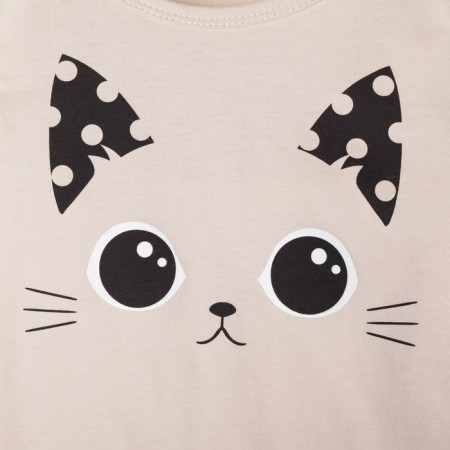 Футболка для девочки KAFTAN "Kitten" р.30 (98-104), бежевый-11