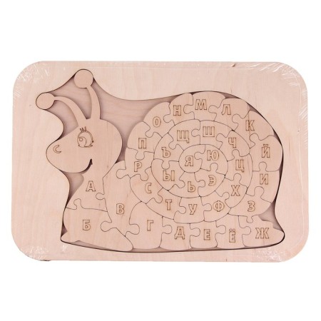 Wooden puzzle alphabet. Coloring "Snail"-4