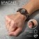 Bracelet Skin "Skull" Gothic, dark brown color with black silver, 25.5 cm