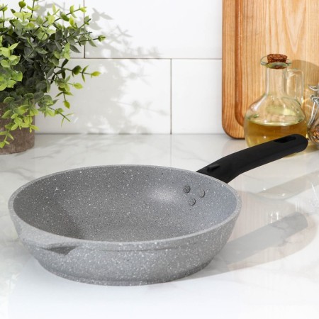 Pan, d = 22 cm, anti -stick coating, removable handle, color light marble