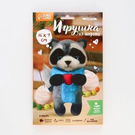 Toy from wool "Raccoon"-3