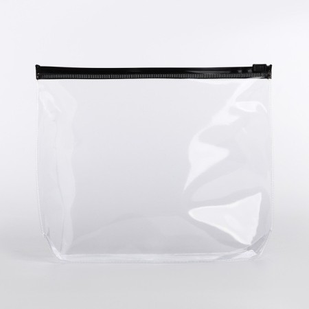 Cosmetic bag with zip-gl, transparent/black color-1