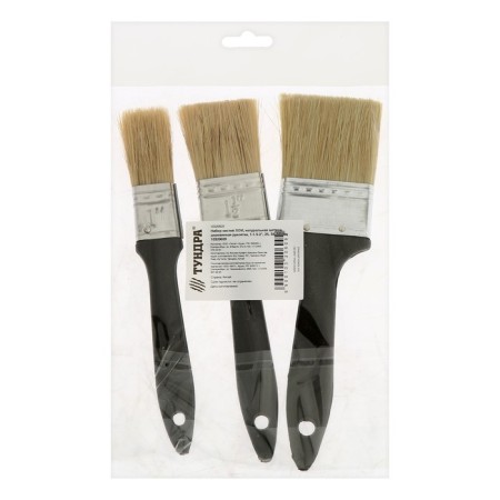 Set of brushes scrap, natural bristles, plastic handle, 1-1.5-2 ", 25, 38, 50 mm-2