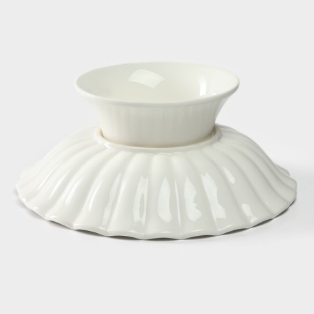 Cake for cakes and desserts Porcelain Magistro "Flower", D = 25 cm-3