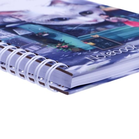 Notebook for girls A5 (145x200mm), 80 sheets on the crest "Big Cat", solid cover, matte lamination, an offset block 80g/m2-1