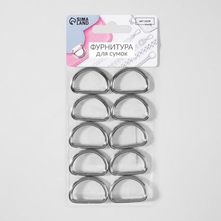 Half rings for bags, d = 25 mm, thickness - 3 mm, 10 pcs, silver color-2