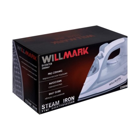 Iron Willmark SI-2267CB, 2200 watts, anti-stick soles, 20 g/min, 280 ml, white-gray-11