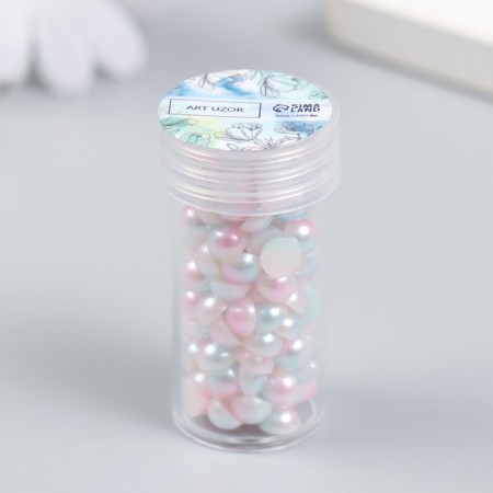 Decor "Semiobusins ​​and rhinestones. Pink-blue gradient" d = 6 mm 10g 200 pcs 5x2.5 mix-4