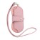 Glasses for glasses, genuine leather, pink 17x1x7.5 cm