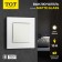 Tot Matte Glass switch, 10 a, 1 cl., Hidden, glass, white