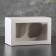 Box of a mono-unit cardboard for 2 cupcakes, with a window, white, 16 x 10 x 8 cm