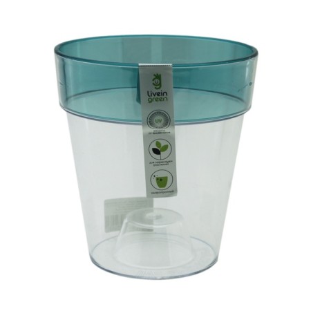 Plastic pot for the Live-In-Green orchid “Proteus”, with a tab, D = 13.5 cm, 1.4 l, turquoise beam