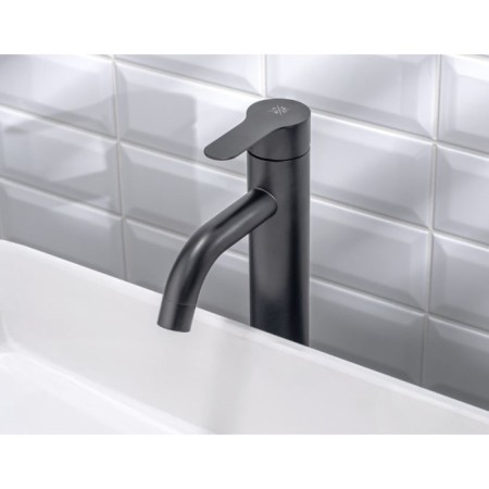 Sink mixer "RMS" SUS128BL-001F-1, 35 mm cartridge, stainless steel, black-1