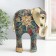 Polystone souvenir "Elephant, blue-red snowflakes" 14x6x16.5 cm