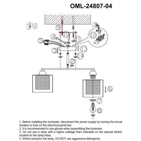 Ceiling chandelier Valbruna E27 240W-8
