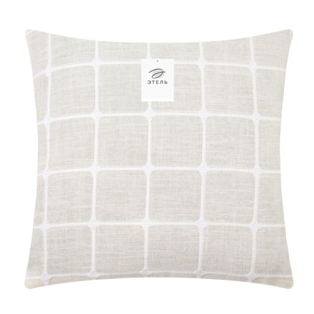 Pillowcase decorative Ethel squares Milk, 45x45 cm polyester-5