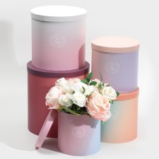 Set of round boxes 5 in 1, gift packaging, Panton 08, 23 x 23 x 25 - 15 x 15 x 15 cm
