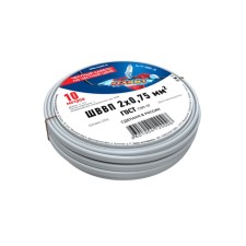 Бухта Провод ШВВП 2х0,75 мм², длина 10 метров, ГОСТ 7399-97  REXANT