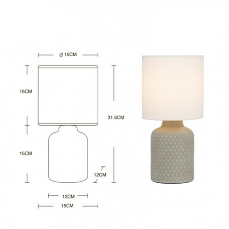 RIVOLI Sabrina 1he14, 40 watts Ceramics Gray with a lampshade-6