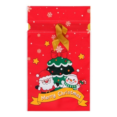 Polyethylene gift package with ties "Christmas meeting", 15x23cm-2