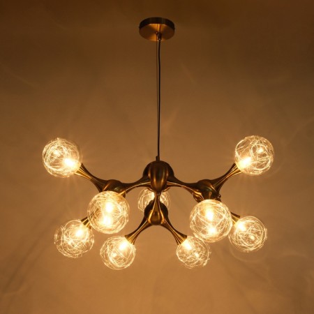 Chandelier "Molecule" 8xg9 brass 73x73x150 cm-2