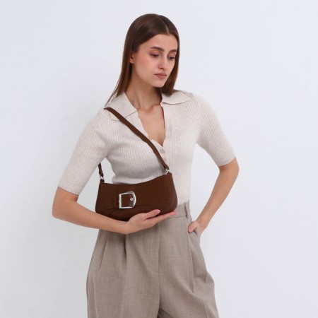 Bag Women's Baget with a zipper, chocolate color-5
